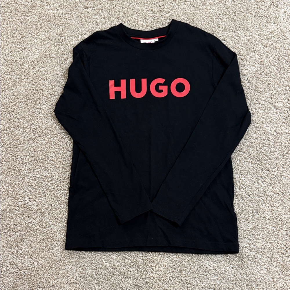 Authentic HUGO Black Shirt with Red Logo